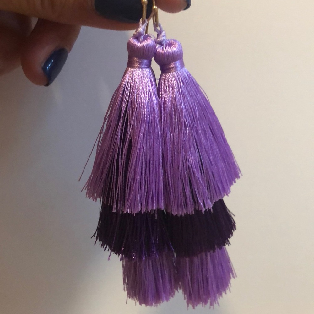 Purple drop earrings